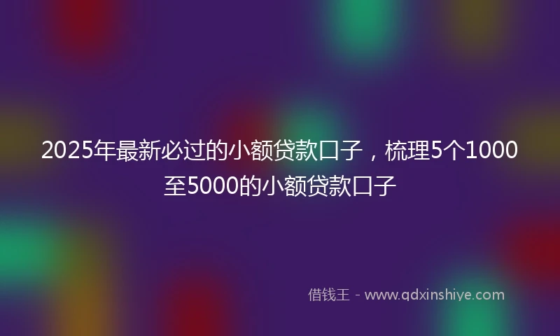 2025年最新必过的小额贷款口子，梳理5个1000至5000的小额贷款口子