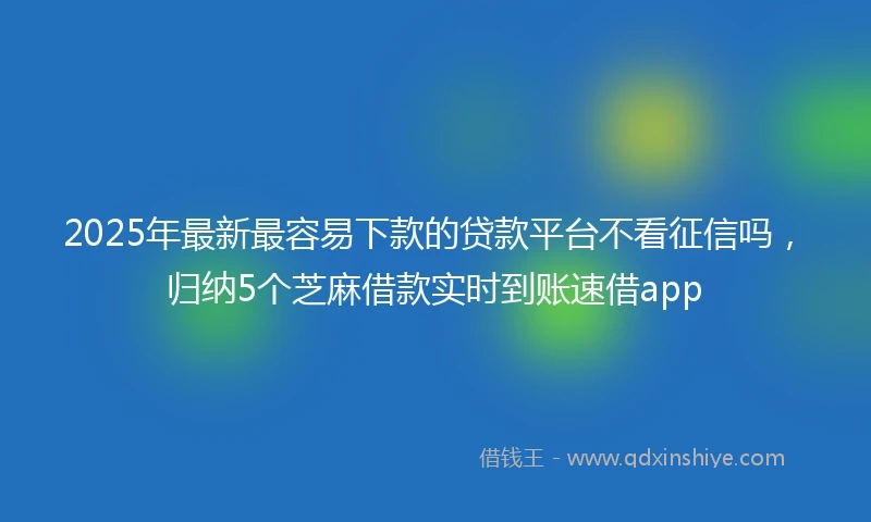 2025年最新最容易下款的贷款平台不看征信吗，归纳5个芝麻借款实时到账速借app