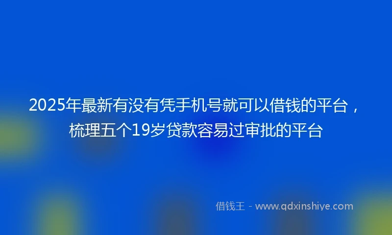 2025年最新有没有凭手机号就可以借钱的平台,梳理五个19岁贷款容易过审批的平台