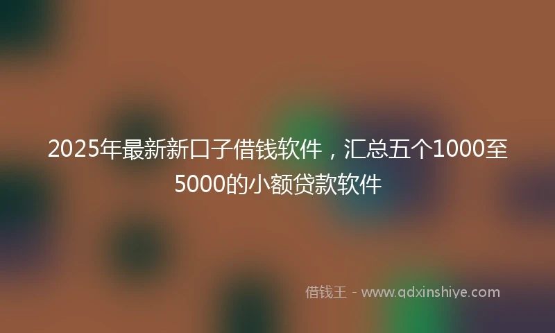 2025年最新新口子借钱软件，汇总五个1000至5000的小额贷款软件