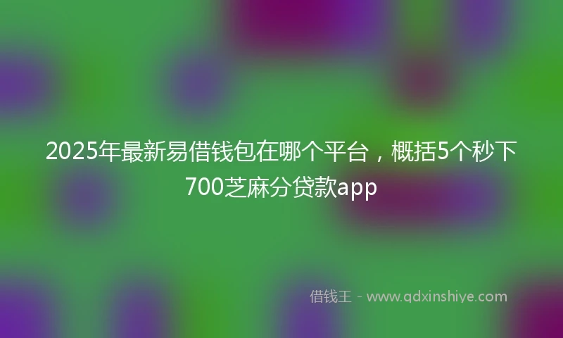 2025年最新易借钱包在哪个平台，概括5个秒下700芝麻分贷款app