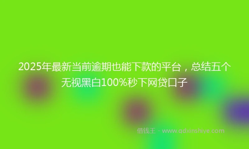 2025年最新当前逾期也能下款的平台，总结五个无视黑白100%秒下网贷口子