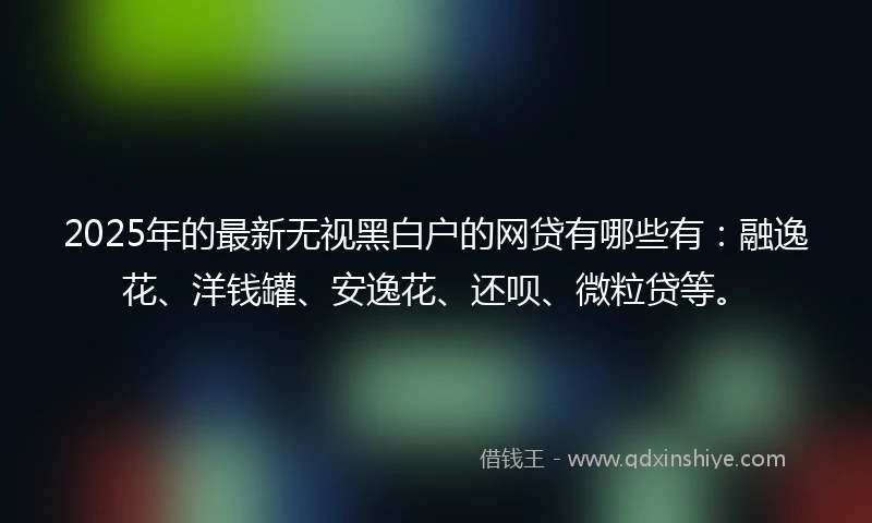 2025年的最新无视黑白户的网贷有哪些有：融逸花、洋钱罐、安逸花、还呗、微粒贷等。