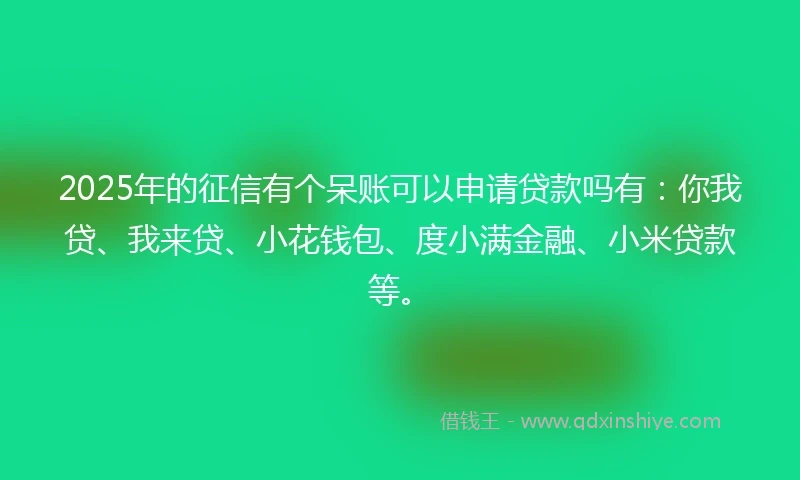 2025年的征信有个呆账可以申请贷款吗有:你我贷、我来贷、小花钱包、度小满金融、小米贷款等。