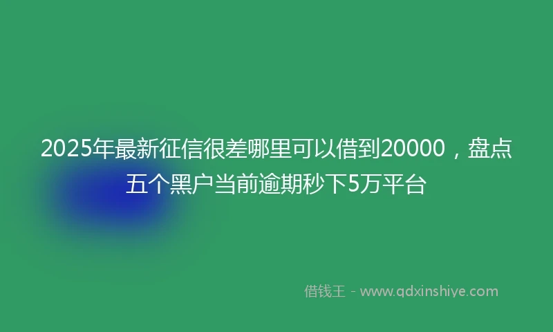2025年最新征信很差哪里可以借到20000,盘点五个黑户当前逾期秒下5万平台