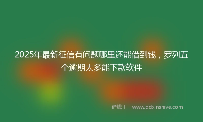 2025年最新征信有问题哪里还能借到钱，罗列五个逾期太多能下款软件