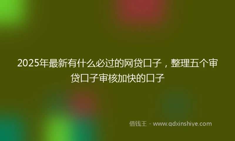 2025年最新有什么必过的网贷口子，整理五个审贷口子审核加快的口子