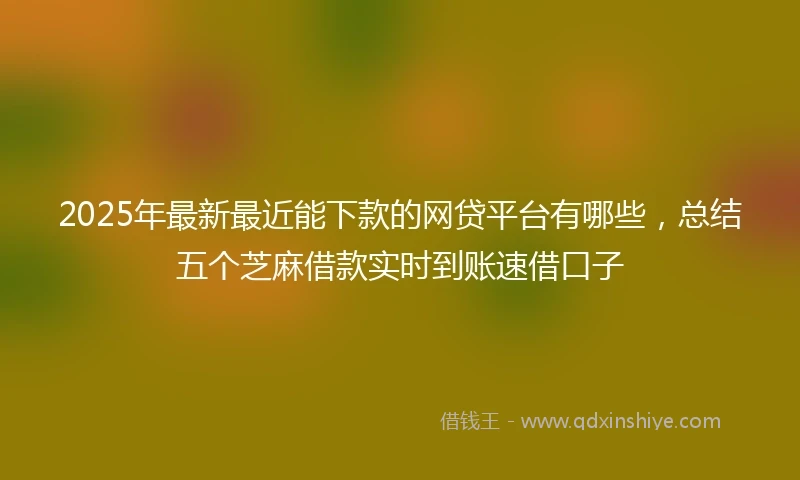 2025年最新最近能下款的网贷平台有哪些，总结五个芝麻借款实时到账速借口子
