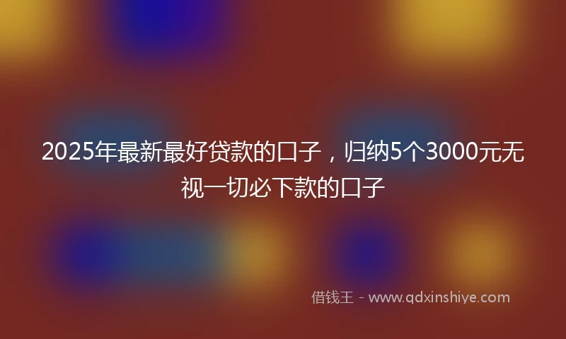 2025年最新最好贷款的口子，归纳5个3000元无视一切必下款的口子