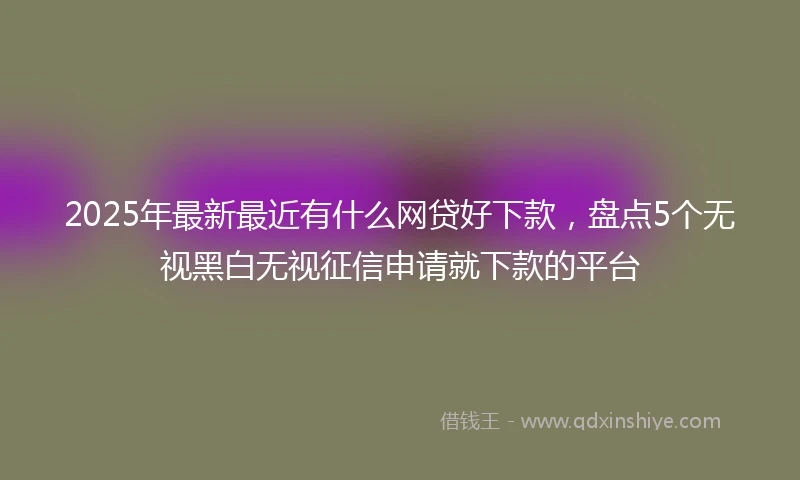 2025年最新最近有什么网贷好下款，盘点5个无视黑白无视征信申请就下款的平台