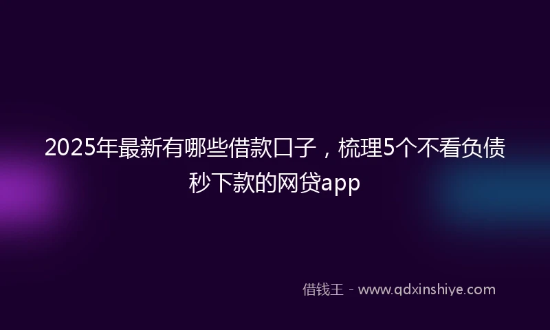 2025年最新有哪些借款口子，梳理5个不看负债秒下款的网贷app