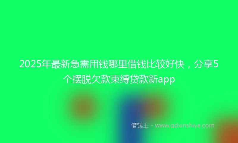 2025年最新急需用钱哪里借钱比较好快，分享5个摆脱欠款束缚贷款新app