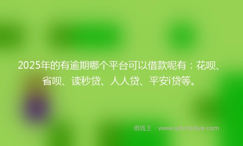2025年的有逾期哪个平台可以借款呢有：花呗、省呗、读秒贷、人人贷、平安i贷等。
