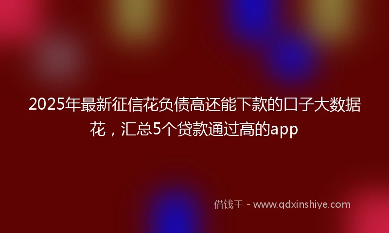 2025年最新征信花负债高还能下款的口子大数据花，汇总5个贷款通过高的app