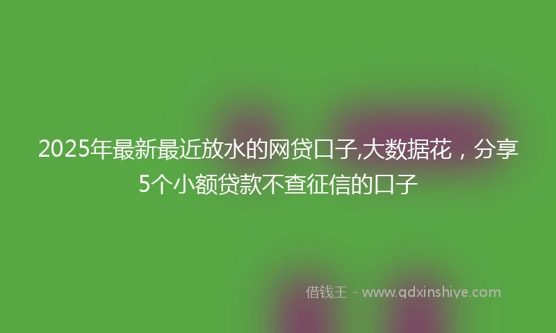 2025年最新最近放水的网贷口子,大数据花，分享5个小额贷款不查征信的口子