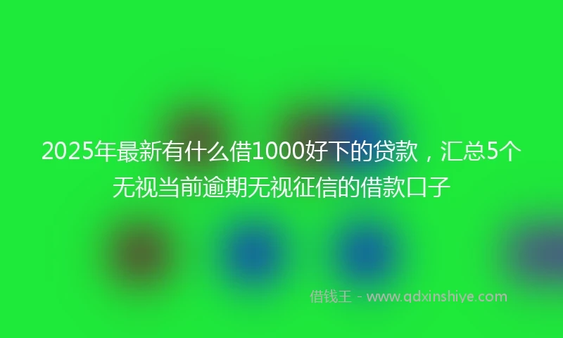 2025年最新有什么借1000好下的贷款，汇总5个无视当前逾期无视征信的借款口子