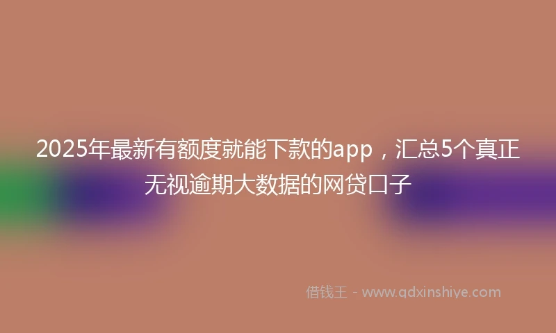 2025年最新有额度就能下款的app，汇总5个真正无视逾期大数据的网贷口子