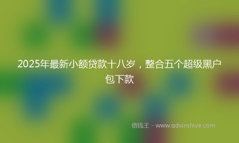 2025年最新小额贷款十八岁，整合五个超级黑户包下款