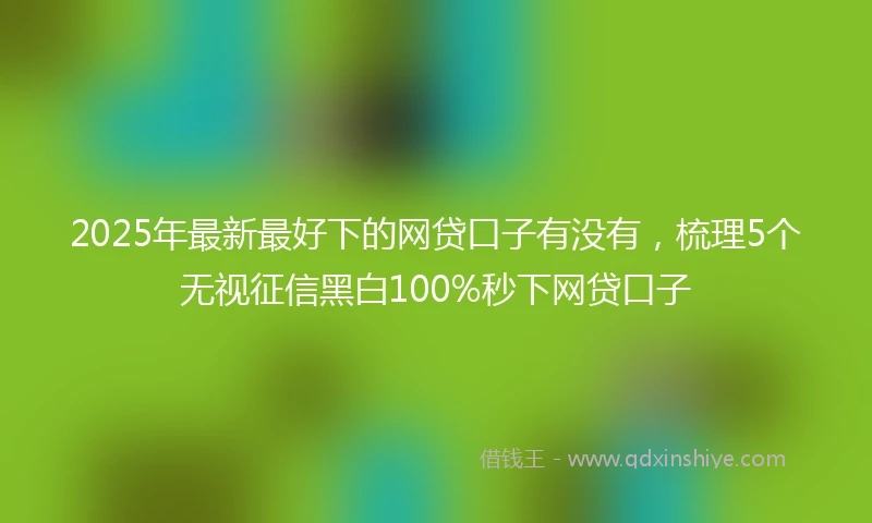 2025年最新最好下的网贷口子有没有，梳理5个无视征信黑白100%秒下网贷口子