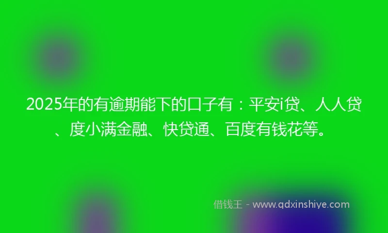 2025年的有逾期能下的口子有：平安i贷、人人贷、度小满金融、快贷通、百度有钱花等。