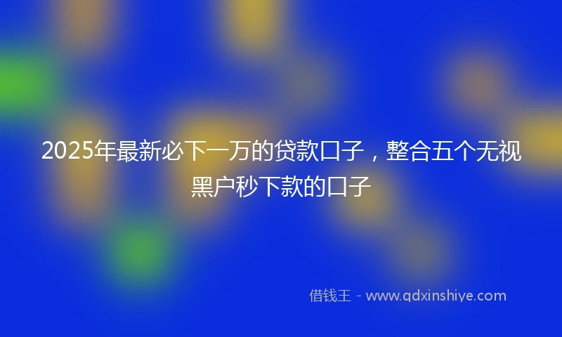 2025年最新必下一万的贷款口子，整合五个无视黑户秒下款的口子