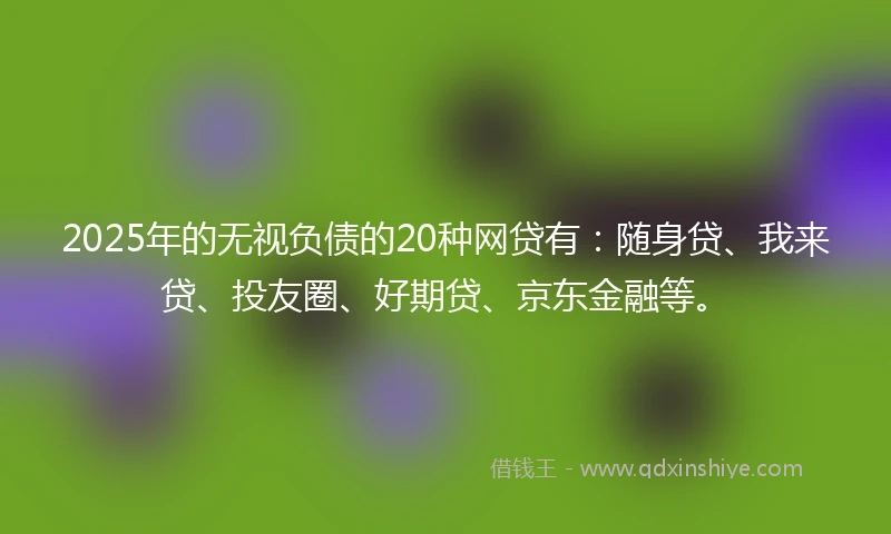 2025年的无视负债的20种网贷有：随身贷、我来贷、投友圈、好期贷、京东金融等。
