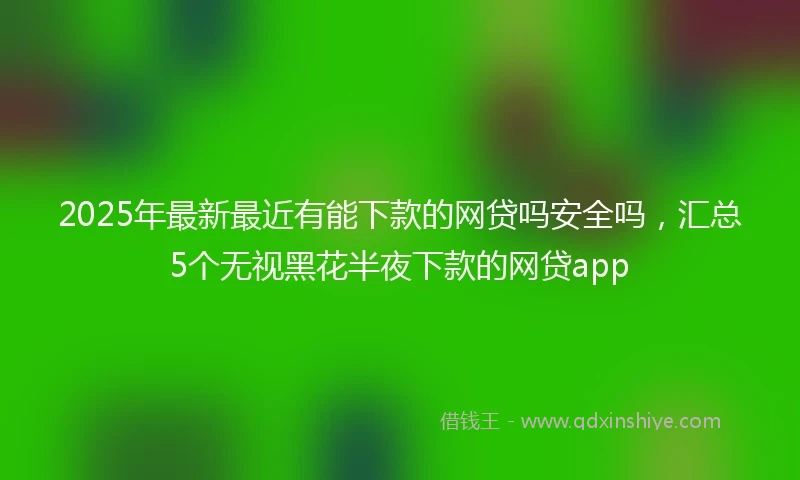 2025年最新最近有能下款的网贷吗安全吗，汇总5个无视黑花半夜下款的网贷app