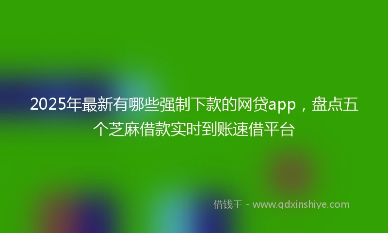 2025年最新有哪些强制下款的网贷app，盘点五个芝麻借款实时到账速借平台