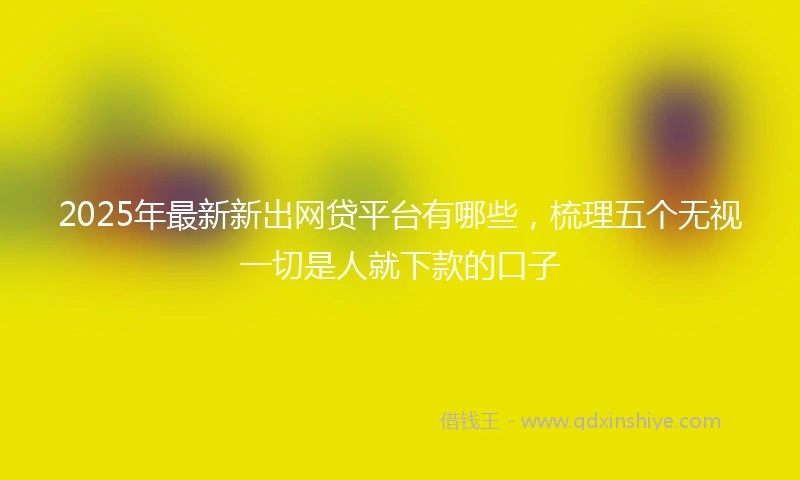 2025年最新新出网贷平台有哪些，梳理五个无视一切是人就下款的口子