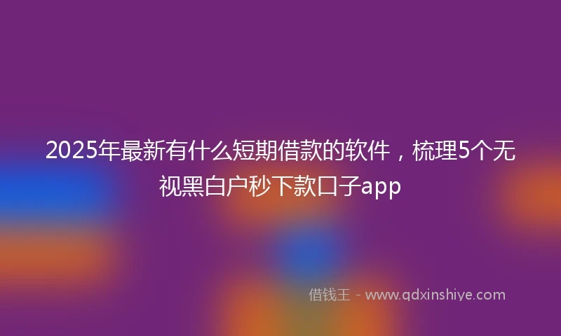 2025年最新有什么短期借款的软件，梳理5个无视黑白户秒下款口子app