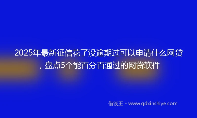 2025年最新征信花了没逾期过可以申请什么网贷，盘点5个能百分百通过的网贷软件