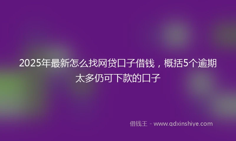 2025年最新怎么找网贷口子借钱，概括5个逾期太多仍可下款的口子