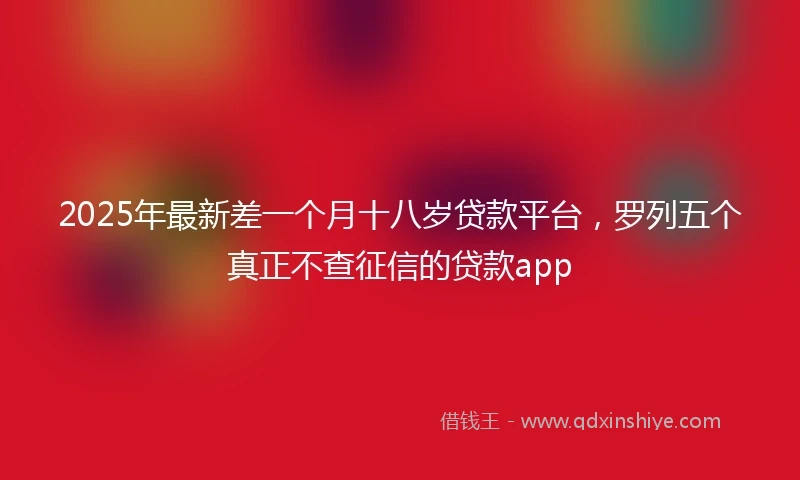 2025年最新差一个月十八岁贷款平台，罗列五个真正不查征信的贷款app