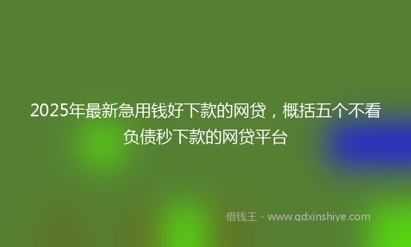 2025年最新急用钱好下款的网贷，概括五个不看负债秒下款的网贷平台