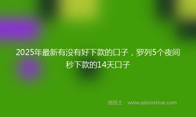 2025年最新有没有好下款的口子，罗列5个夜间秒下款的14天口子