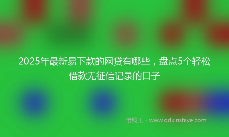 2025年最新易下款的网贷有哪些，盘点5个轻松借款无征信记录的口子