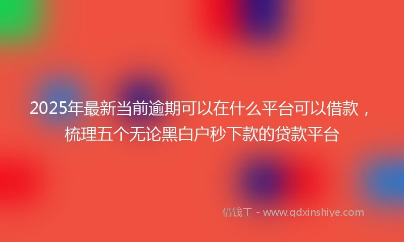 2025年最新当前逾期可以在什么平台可以借款，梳理五个无论黑白户秒下款的贷款平台
