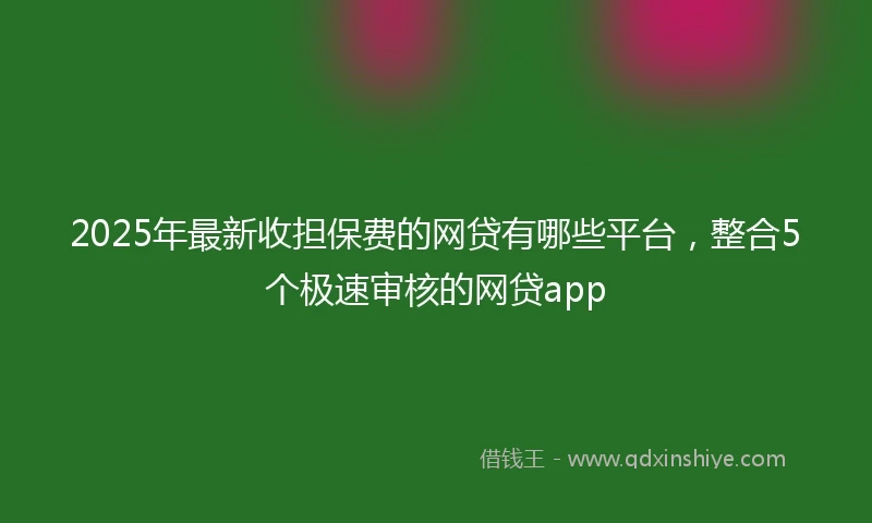 2025年最新收担保费的网贷有哪些平台，整合5个极速审核的网贷app