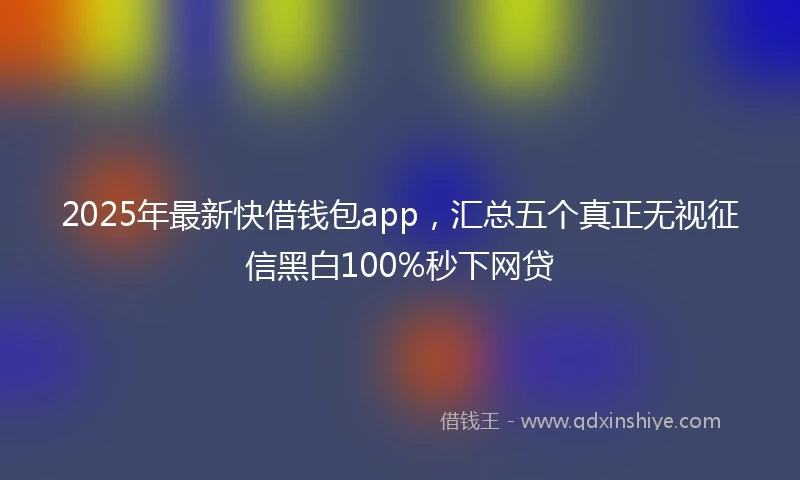 2025年最新快借钱包app，汇总五个真正无视征信黑白100%秒下网贷