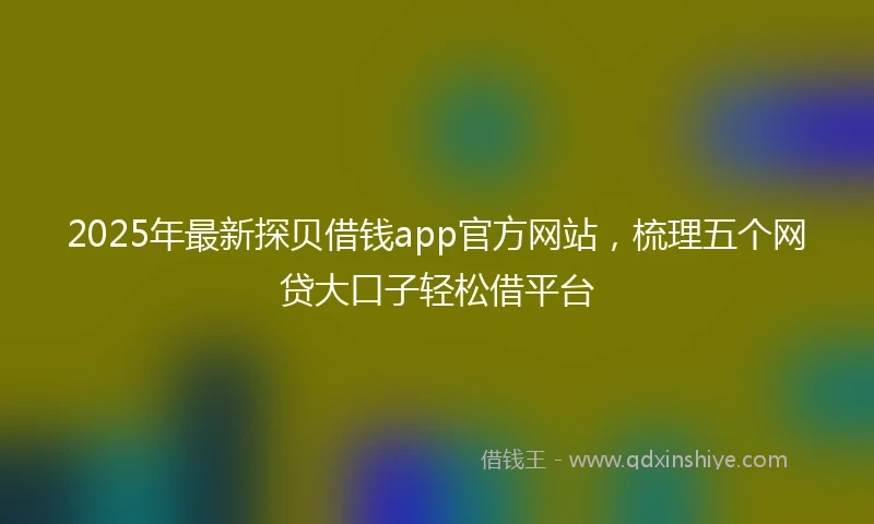 2025年最新探贝借钱app官方网站，梳理五个网贷大口子轻松借平台