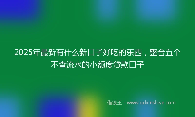 2025年最新有什么新口子好吃的东西，整合五个不查流水的小额度贷款口子