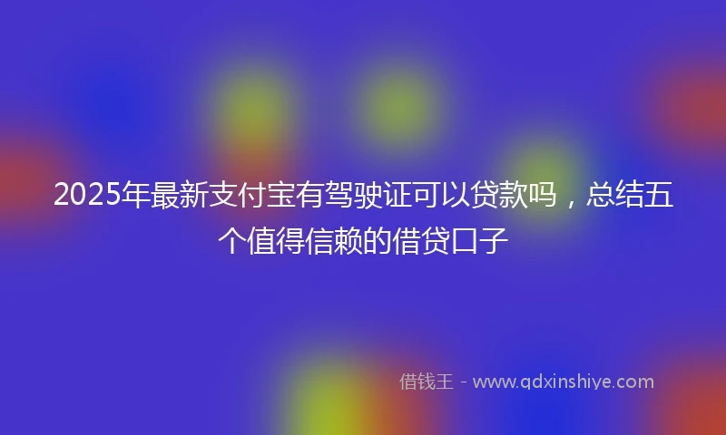 2025年最新支付宝有驾驶证可以贷款吗，总结五个值得信赖的借贷口子