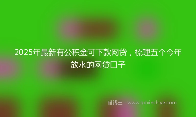 2025年最新有公积金可下款网贷，梳理五个今年放水的网贷口子