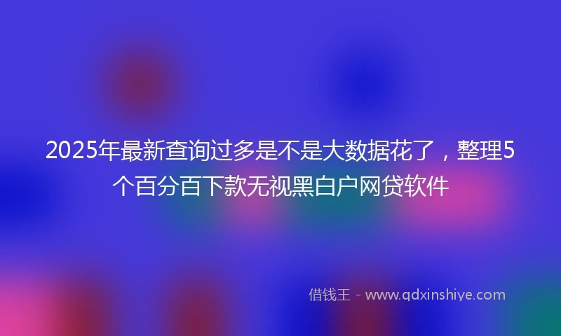 2025年最新查询过多是不是大数据花了，整理5个百分百下款无视黑白户网贷软件
