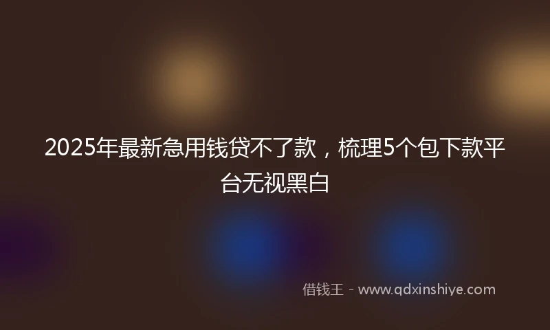 2025年最新急用钱贷不了款，梳理5个包下款平台无视黑白