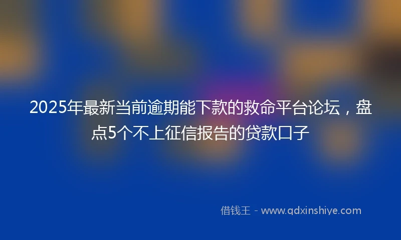 2025年最新当前逾期能下款的救命平台论坛，盘点5个不上征信报告的贷款口子