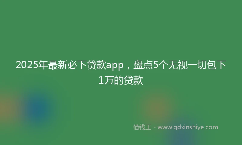 2025年最新必下贷款app，盘点5个无视一切包下1万的贷款