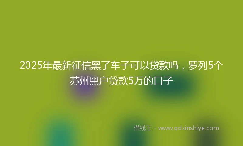 2025年最新征信黑了车子可以贷款吗，罗列5个苏州黑户贷款5万的口子