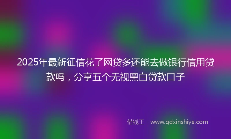 2025年最新征信花了网贷多还能去做银行信用贷款吗，分享五个无视黑白贷款口子