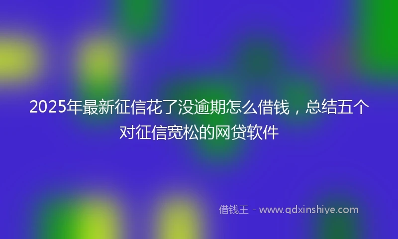 2025年最新征信花了没逾期怎么借钱，总结五个对征信宽松的网贷软件